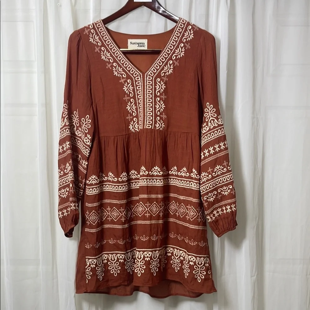 New Savanna Jane - Boho Style Dress with embroidery size L - Picture 2 of 7